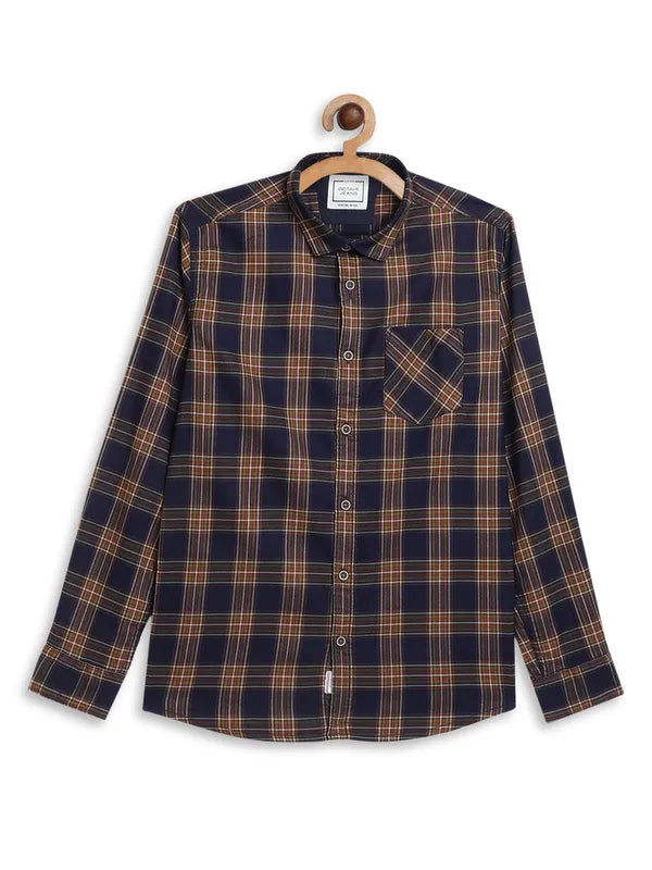 Octave Boys Yellow Tartan Checks Checked Casual Shirt