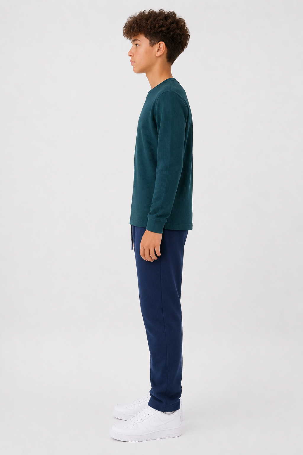 Junior Boys Pacific Seersucker Full Sleeve Pre-Winter T-Shirt – Regular Fit Round Neck