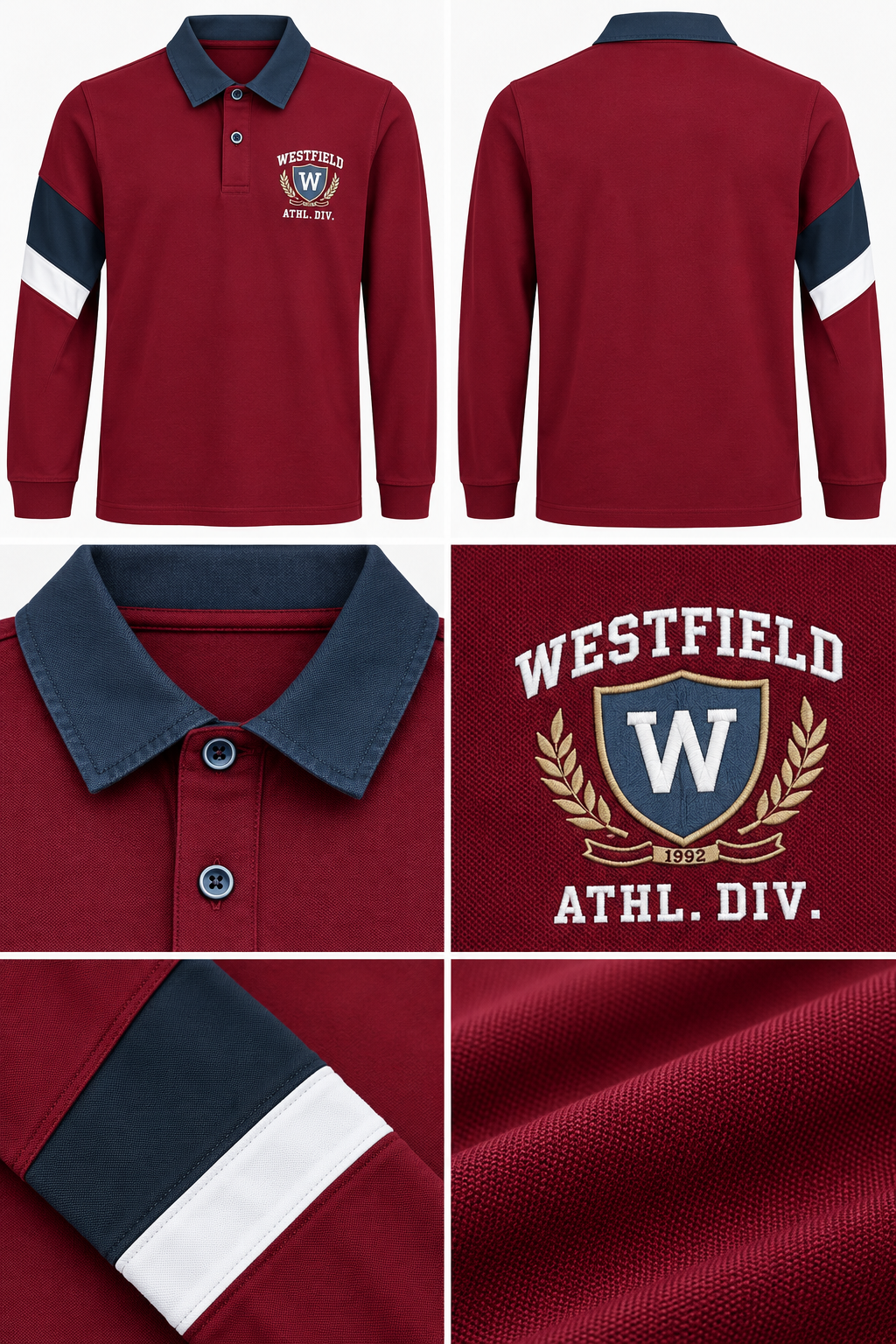 Junior Boys Merlot Cut & Sew Cotton Sinker Full Sleeve Polo T-Shirt – Regular Fit