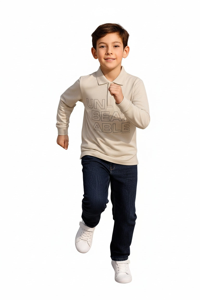 Boys Typography Printed Pure Cotton T-Shirt