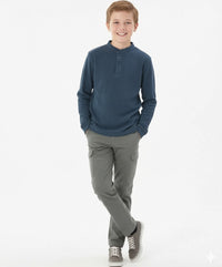 Boy Solid Mandarin Neck T-Shirt