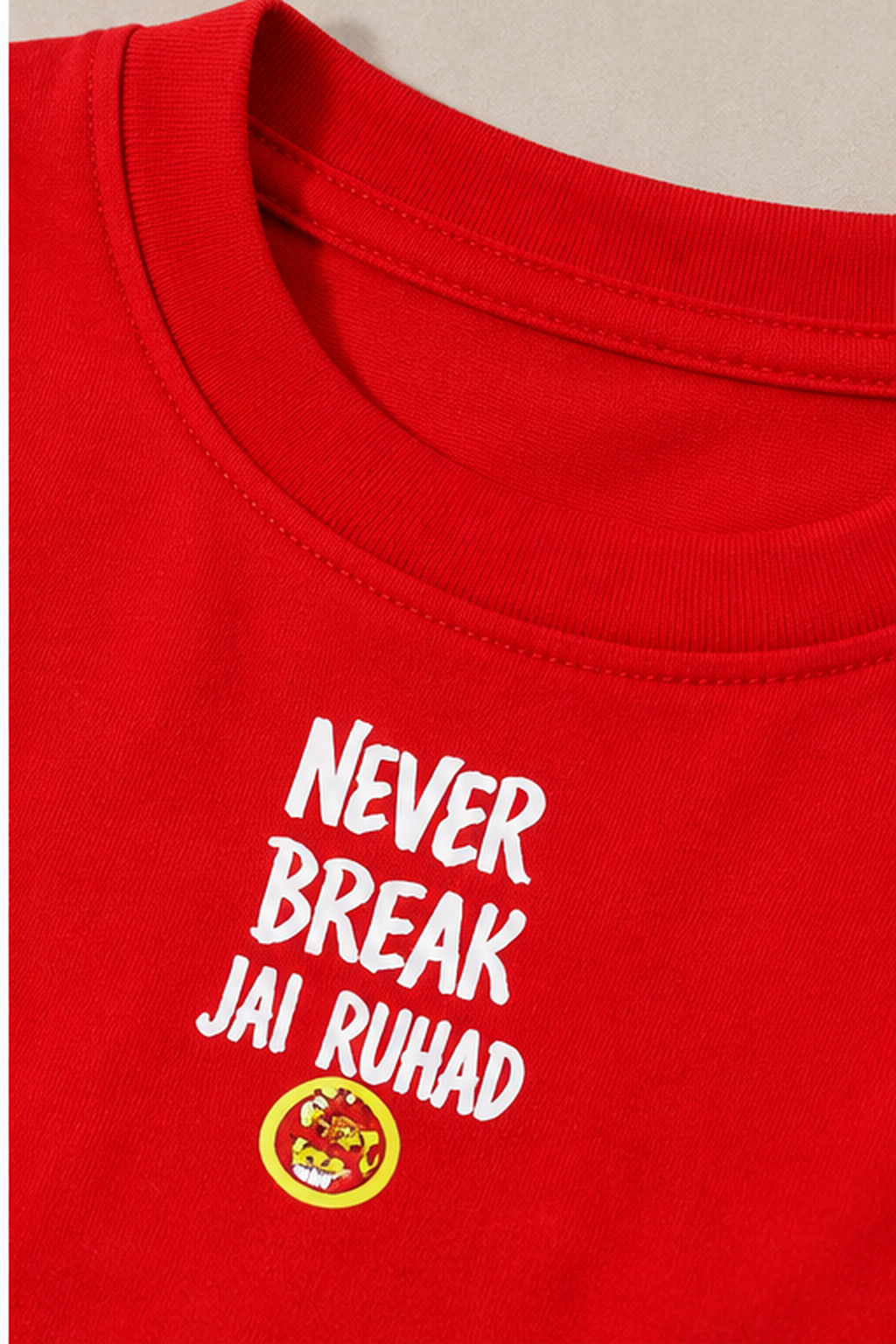 Junior Boy Cotton Sinker Prewinter Full Sleeve Graphic T-Shirt – Round Neck, Tomato Red