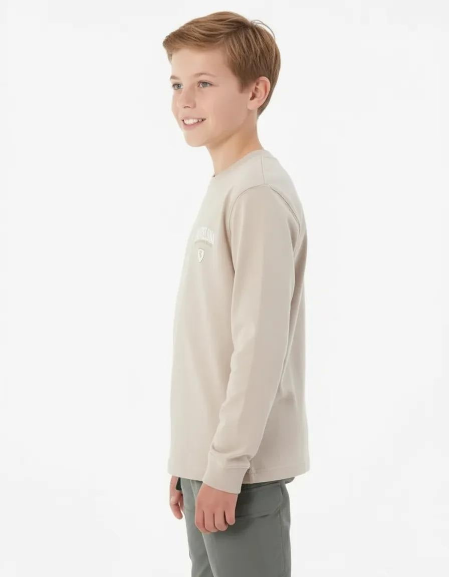 Boy Solid Mandarin Neck T-Shirt