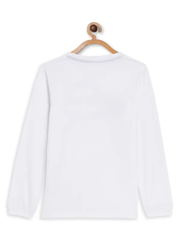 Octave Boys White Typography T-Shirt