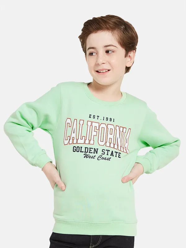 Octave Boys Green Printed Sweatshirt