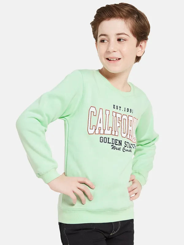 Octave Boys Green Printed Sweatshirt