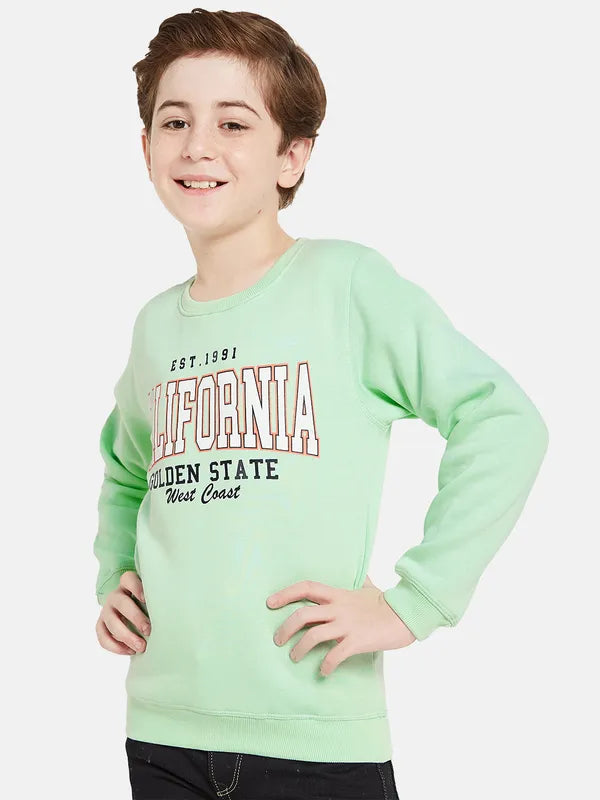 Octave Boys Green Printed Sweatshirt