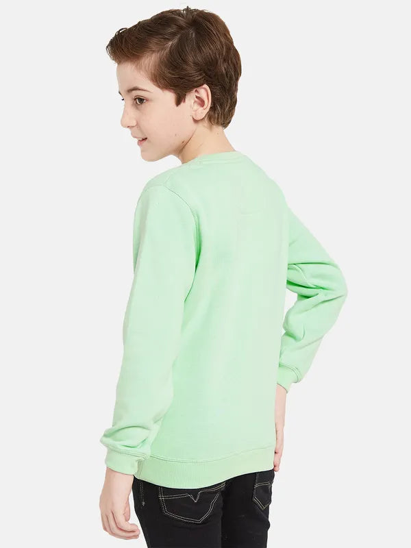 Octave Boys Green Printed Sweatshirt