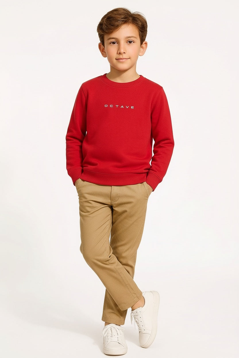 Boys Round Neck Graphic Print  Sweatshirt