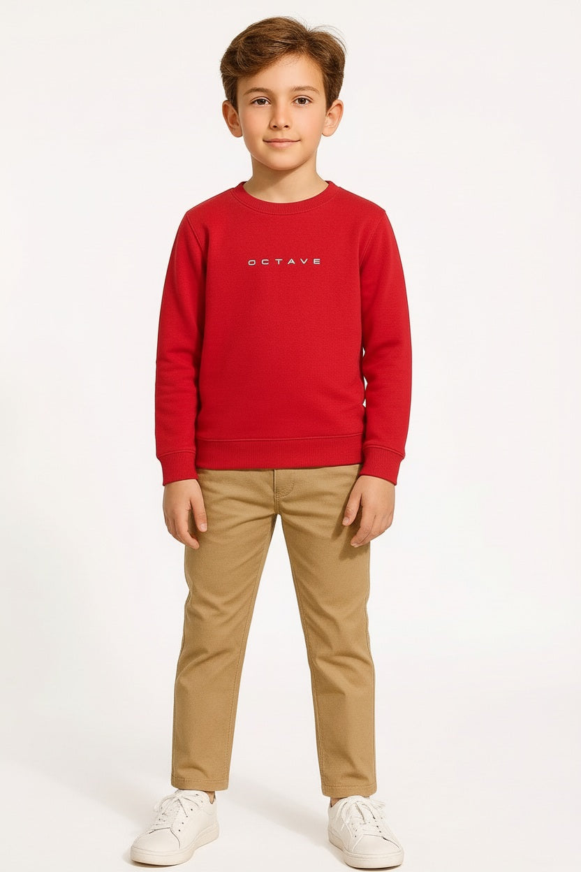 Boys Round Neck Graphic Print  Sweatshirt