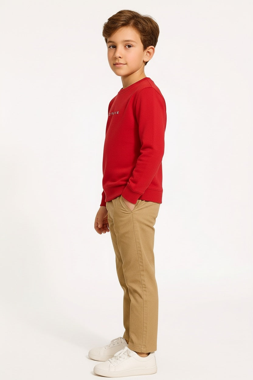 Boys Round Neck Graphic Print  Sweatshirt