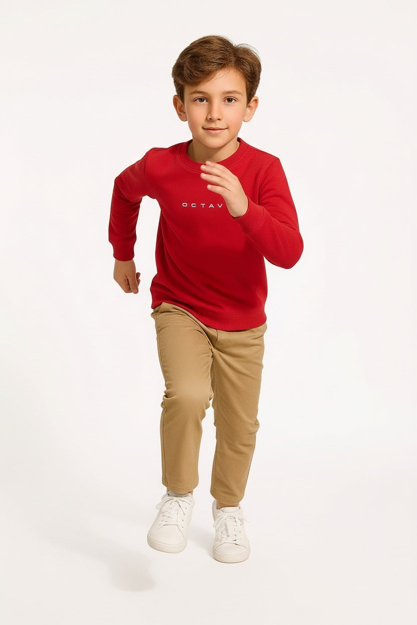 Boys Round Neck Graphic Print  Sweatshirt