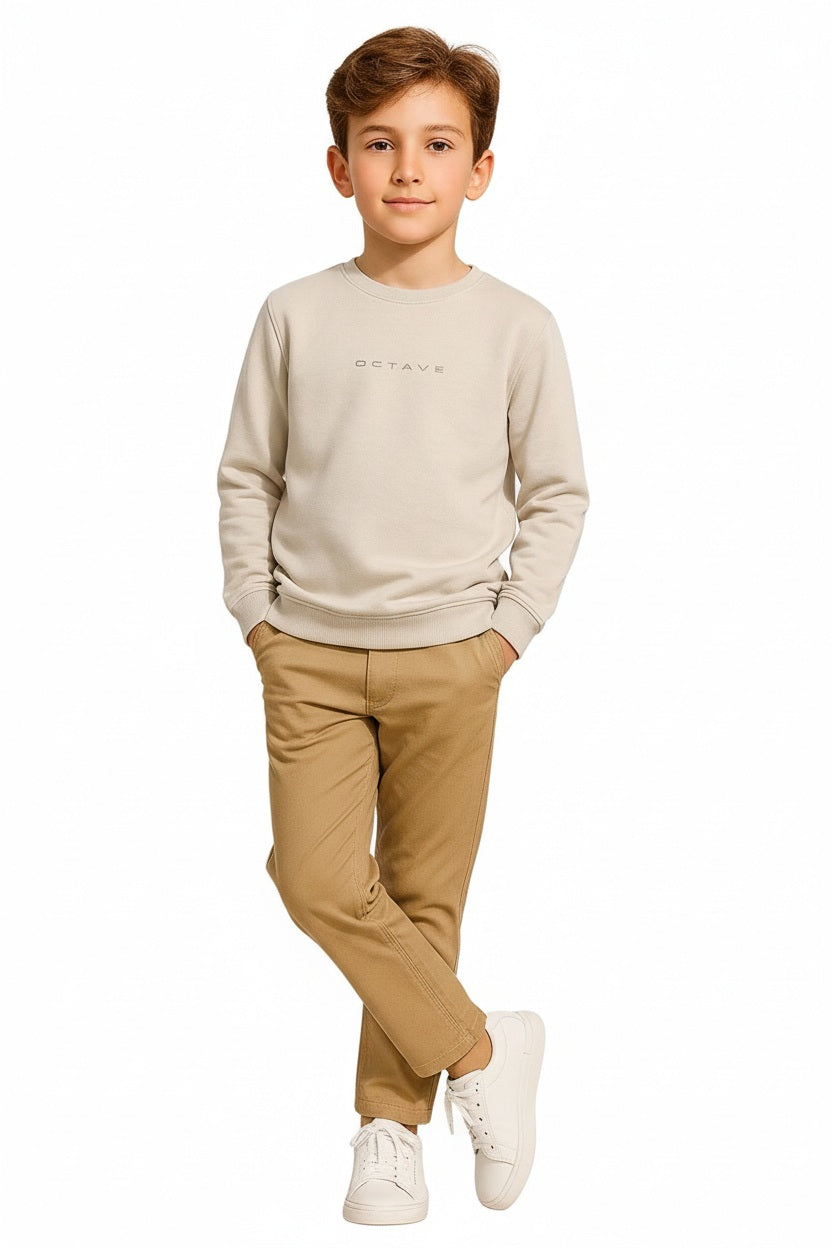 Boys Round Neck Graphic Print  Sweatshirt