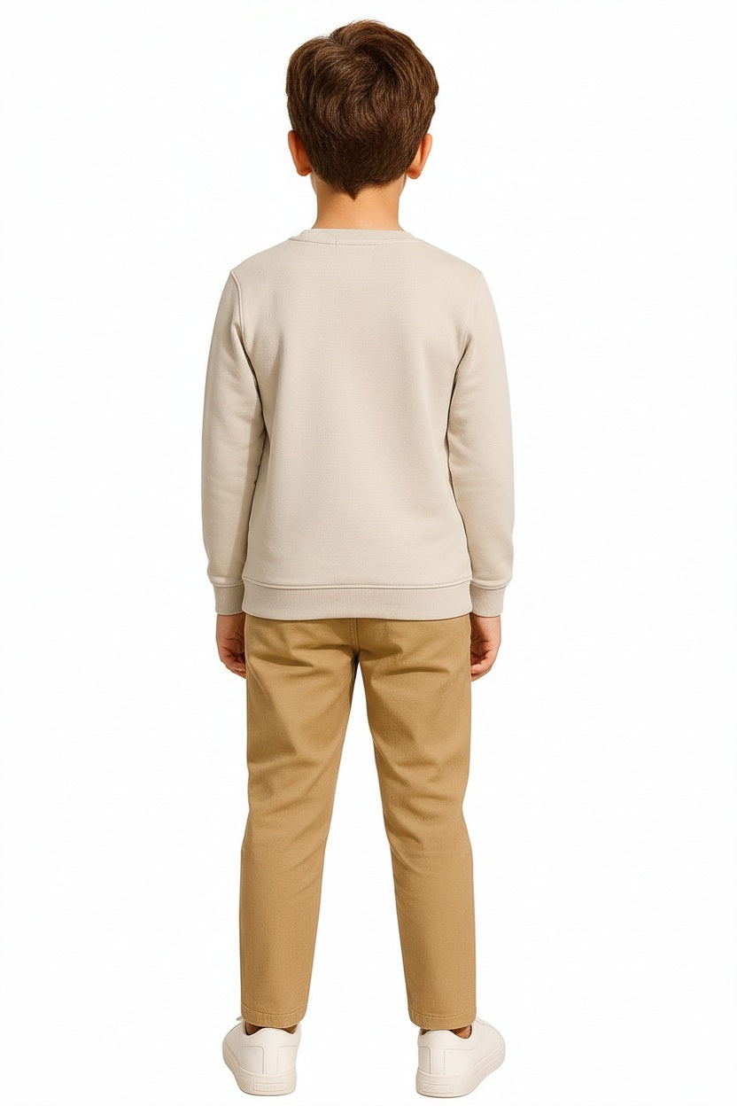 Boys Round Neck Graphic Print  Sweatshirt