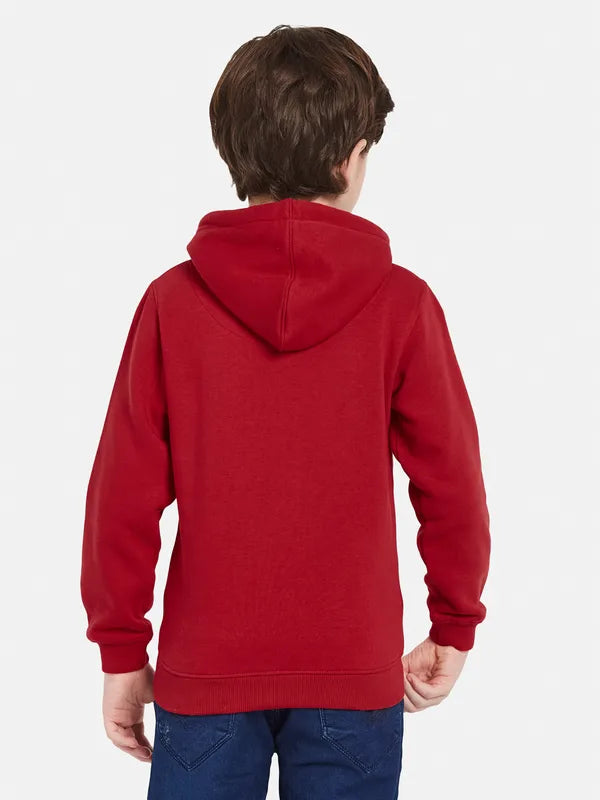 Octave Boys Typography Printed Hooded Sweatshirt