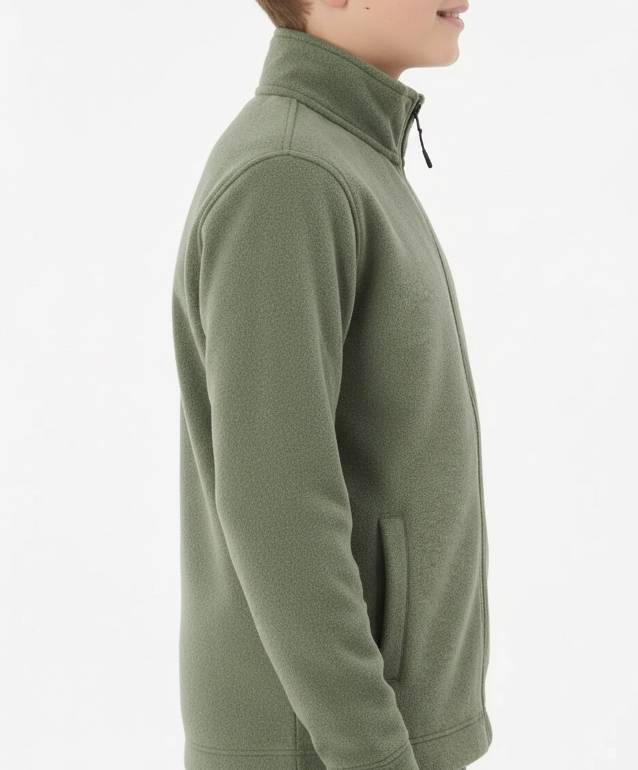 Boy Solid Mandarin Neck Sweatshirt