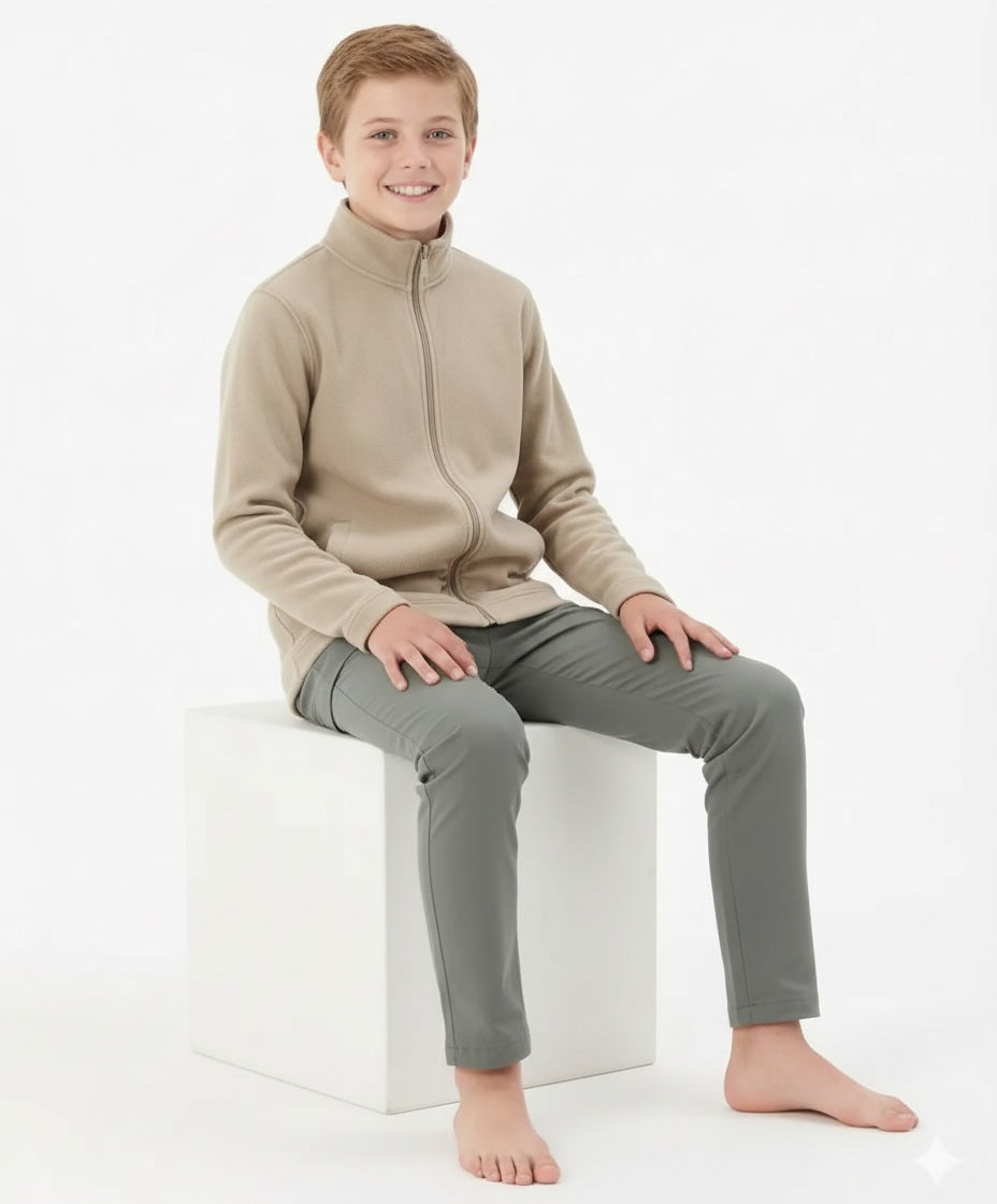 Boy Solid Mandarin Neck Sweatshirt