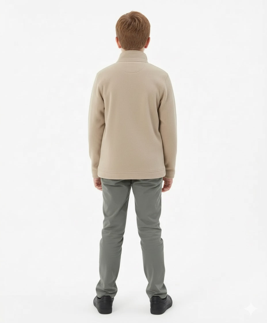 Boy Solid Mandarin Neck Sweatshirt