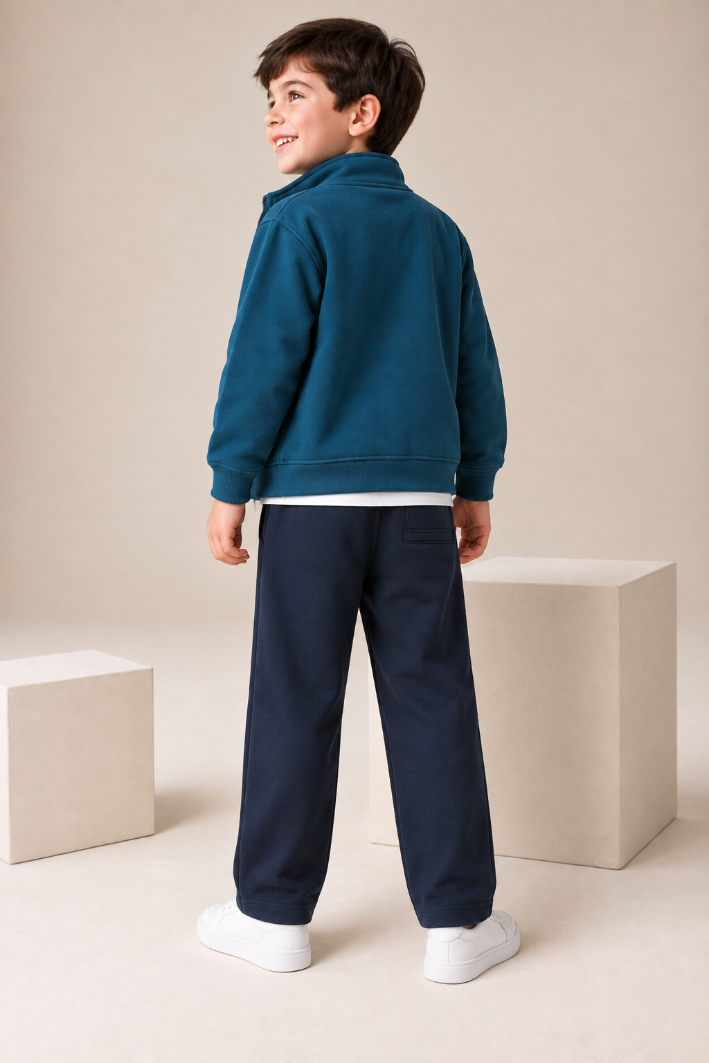 Junior Boys Pacific Melange German Velvet Full-Zip Sweatshirt – Regular Fit