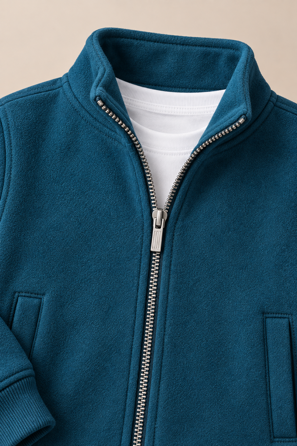 Junior Boys Pacific Melange German Velvet Full-Zip Sweatshirt – Regular Fit