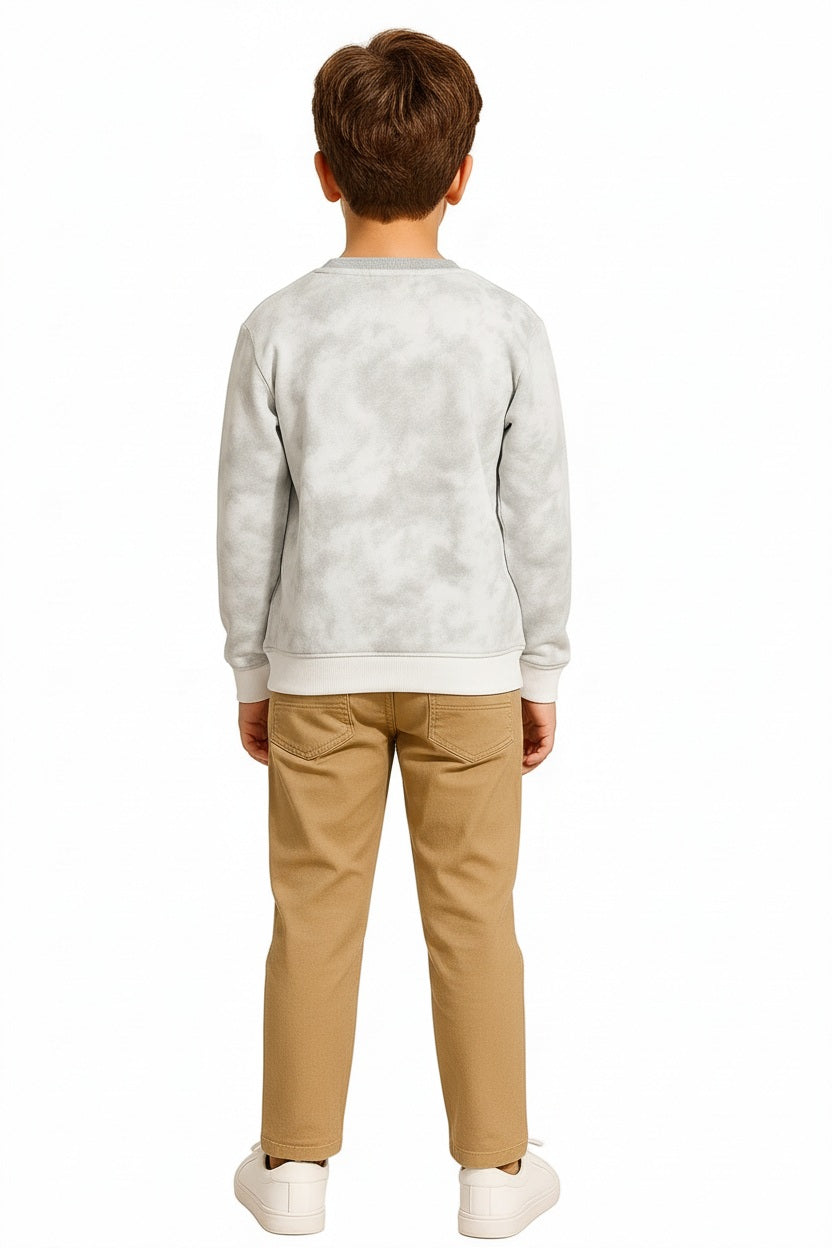Boys Round Neck Camouflage Sweatshirt