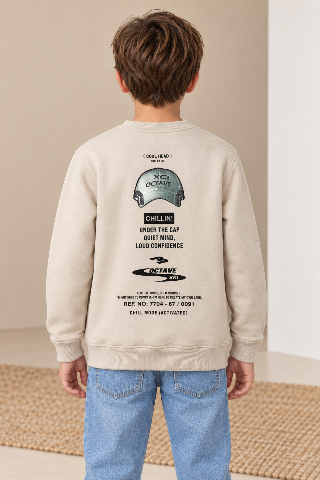 Junior Boys Arona Cotton Brushed Fleece Graphic Sweatshirt – Regular Fit