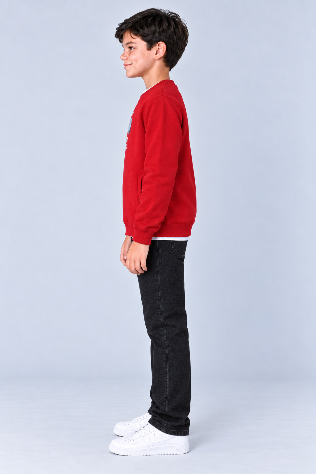 Junior Boys Brick Cotton Brushed Fleece Graphic Sweatshirt – Regular Fit