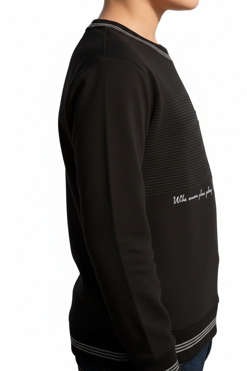 Boys Round Neck Graphic Print  Sweatshirt