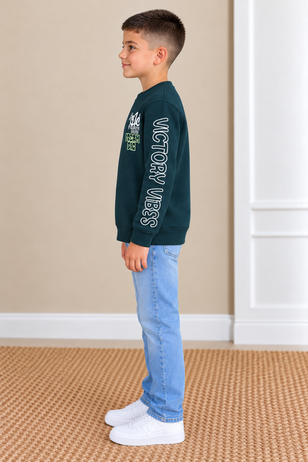 Junior Boy Knitted Brushed Cotton Pacific Sweatshirt with "Game Play" Graphic Print