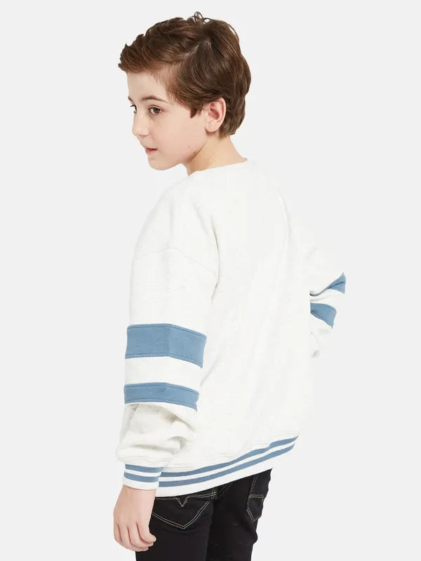 Octave Boys White Printed Sweatshirt