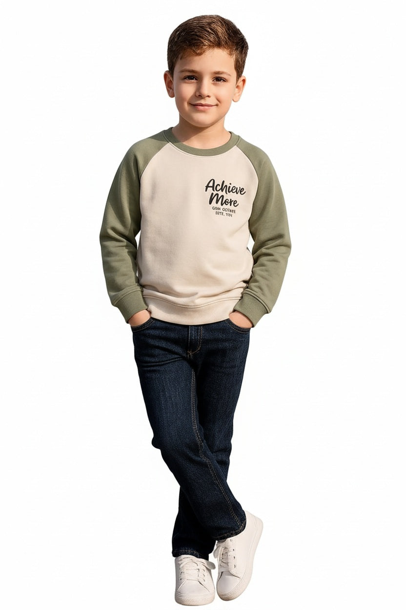 Boys Round Neck Graphic Print  Sweatshirt