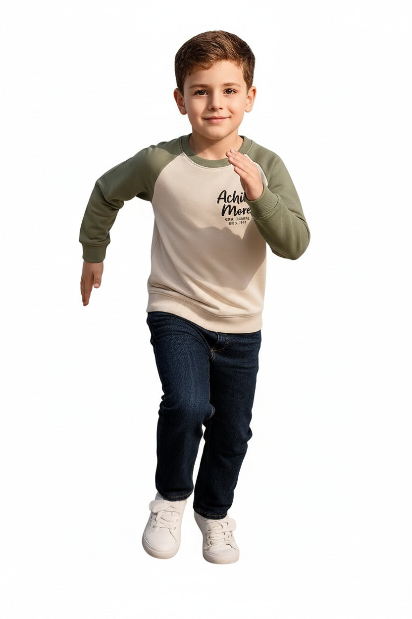 Boys Round Neck Graphic Print  Sweatshirt