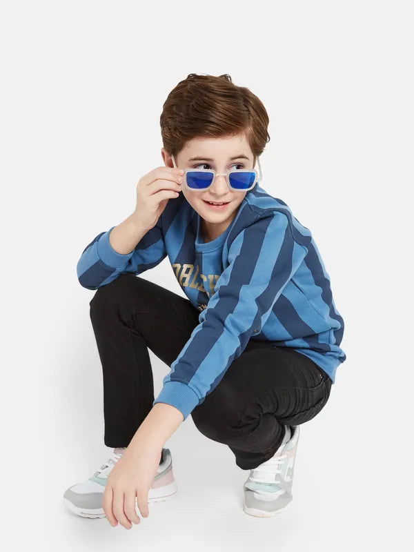 Octave Boys Blue Printed Sweatshirt