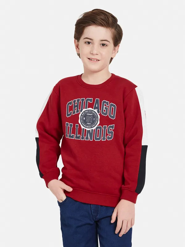 Octave Boys Typography Printed Sweatshirt