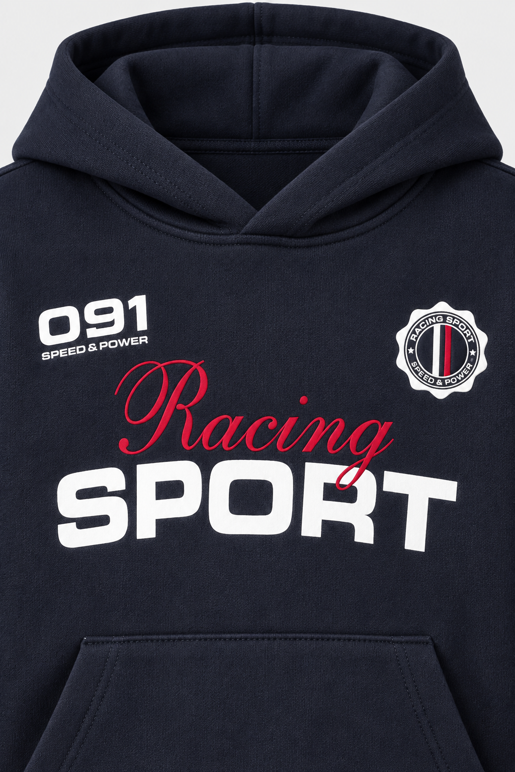 Junior Boys Navy Graphic Hoodie – Cotton Brushed Fleece Regular Fit