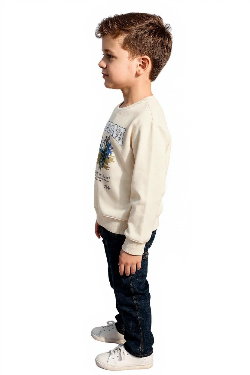Boys Round Neck Graphic Print  Sweatshirt