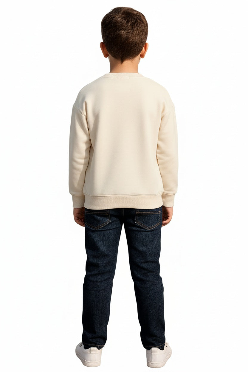 Boys Round Neck Graphic Print  Sweatshirt