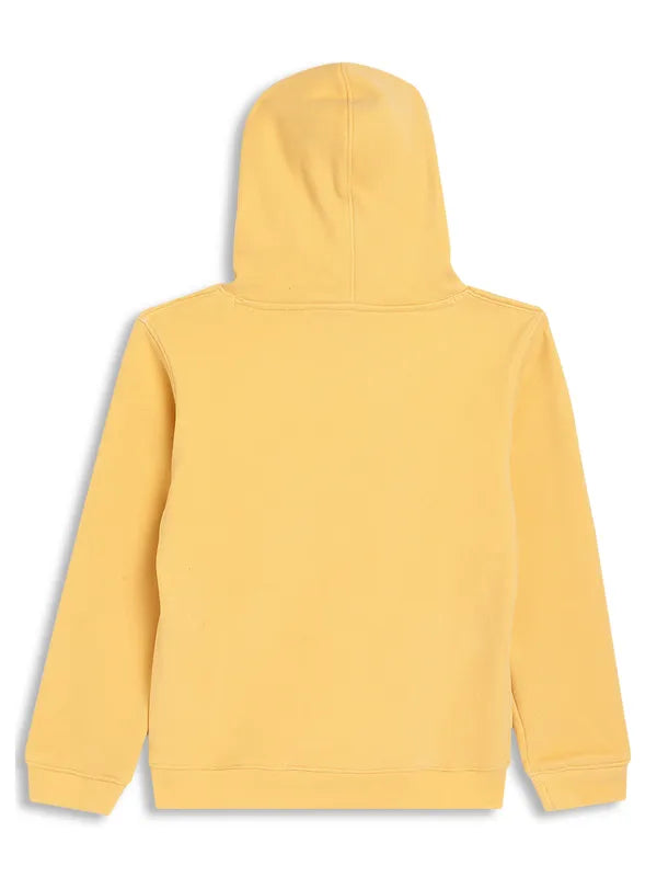 Octave Boys Yellow Printed Hooded Fleece Sweatshirt