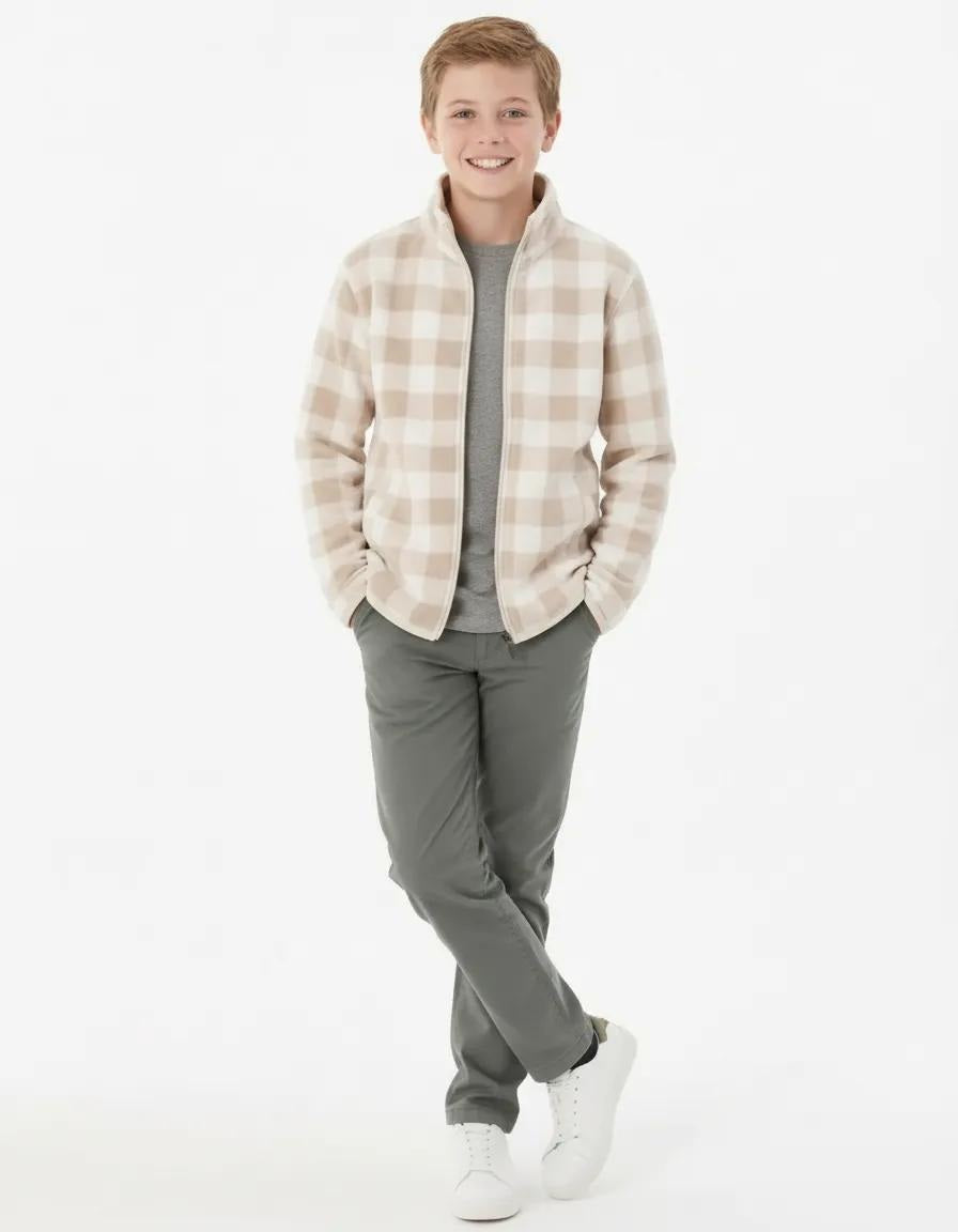 Boy Solid Mandarin Neck Sweatshirt