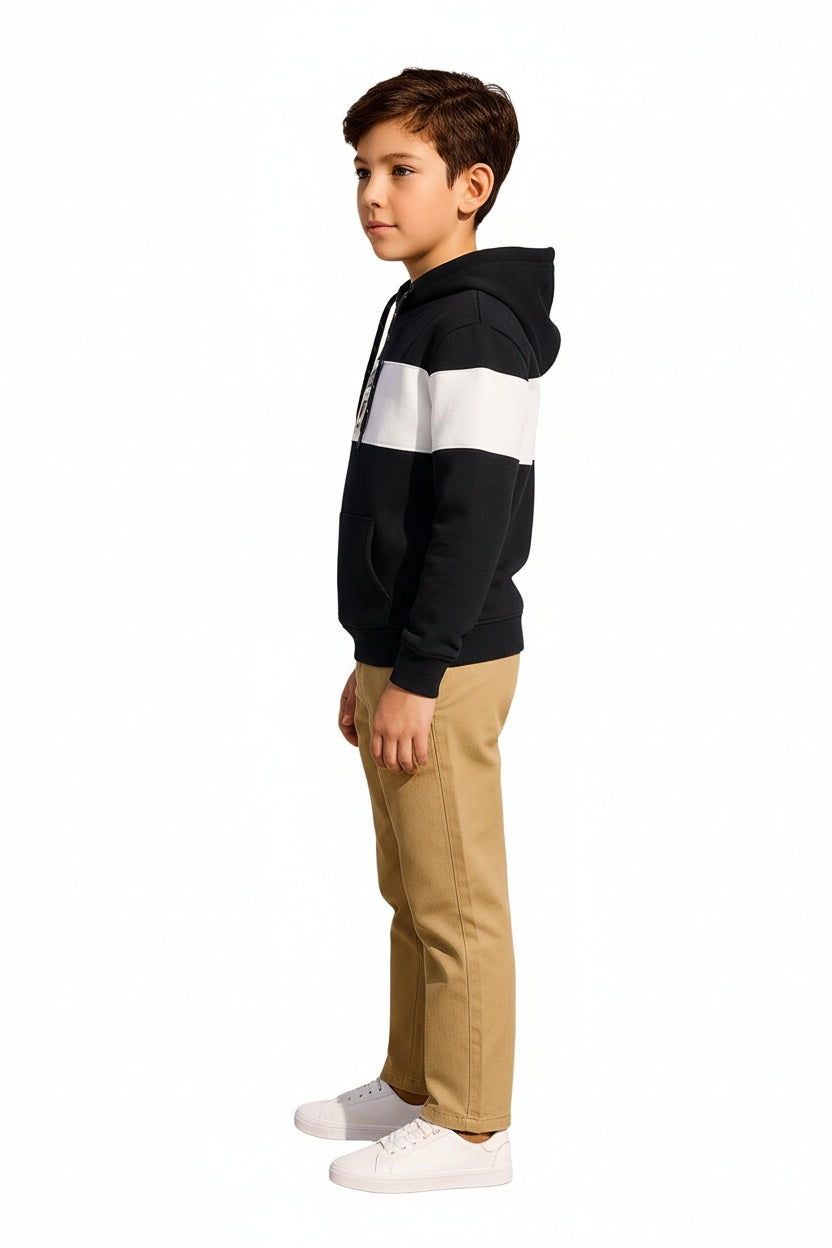 Boys Colourblocked Hooded Sweatshirt