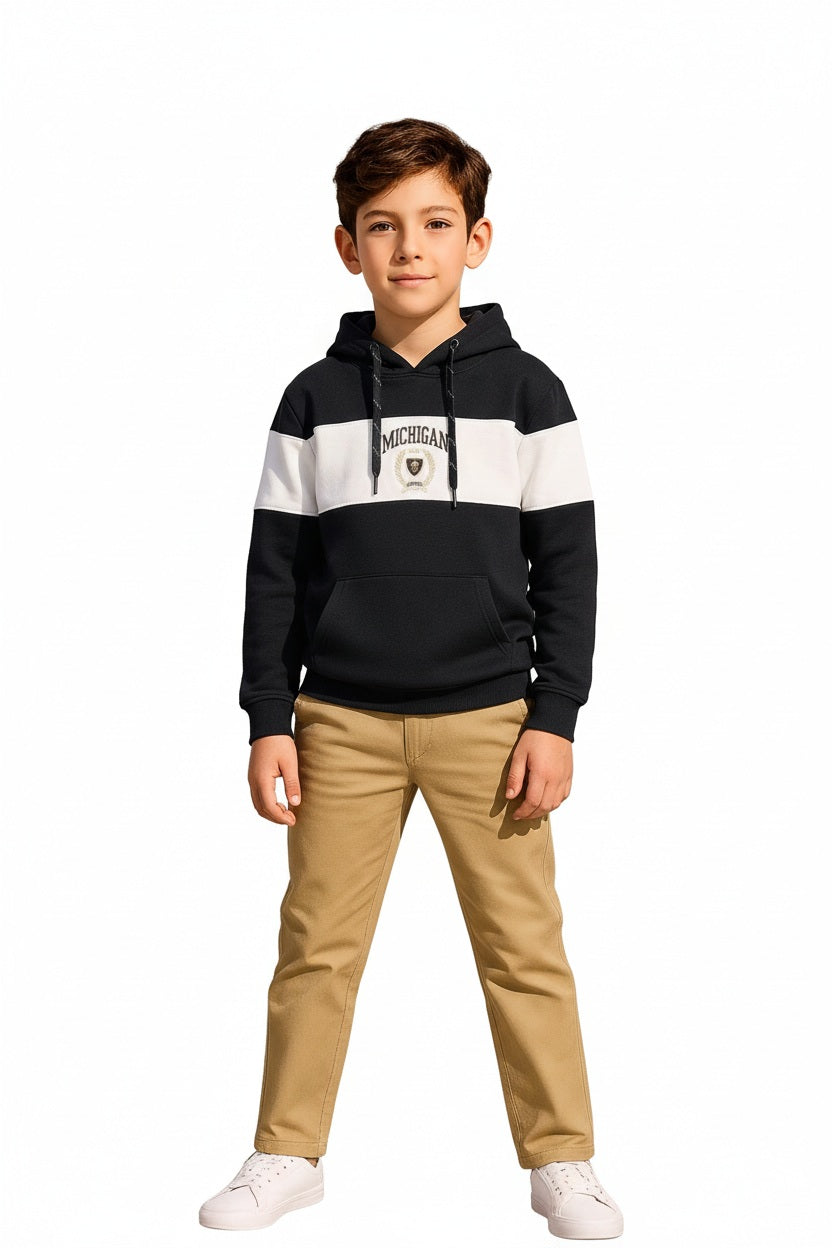 Boys Colourblocked Hooded Sweatshirt