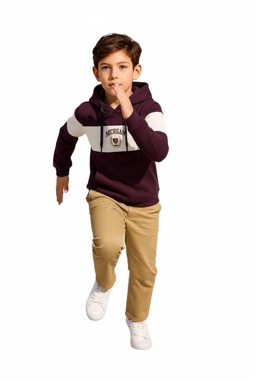 Boys Colourblocked Hooded Sweatshirt