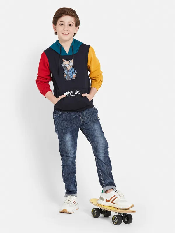 Octave Boys Colourblocked Hooded Sweatshirt