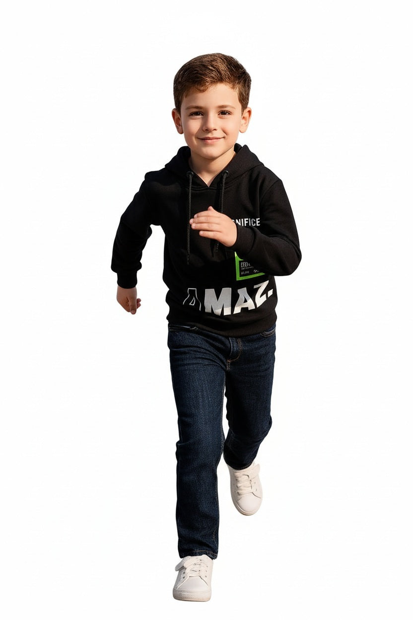 Boys Printed Hooded Sweatshirt
