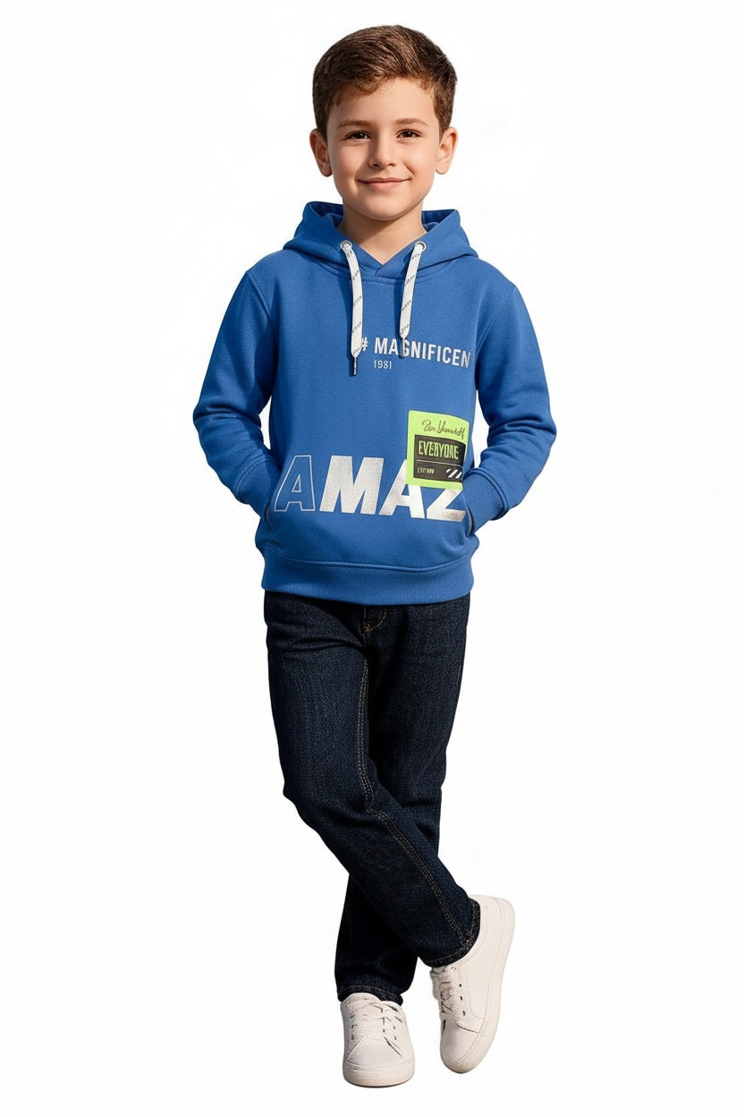 Boys Printed Hooded Sweatshirt