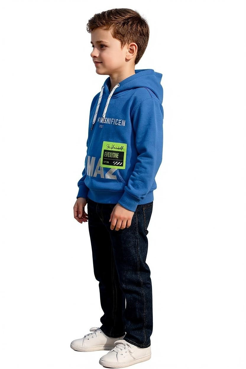 Boys Printed Hooded Sweatshirt