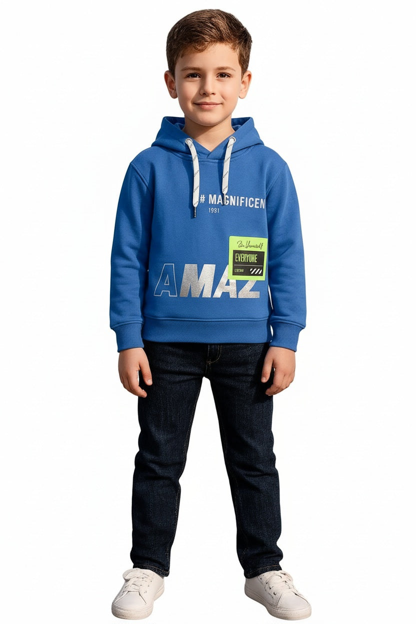 Boys Printed Hooded Sweatshirt