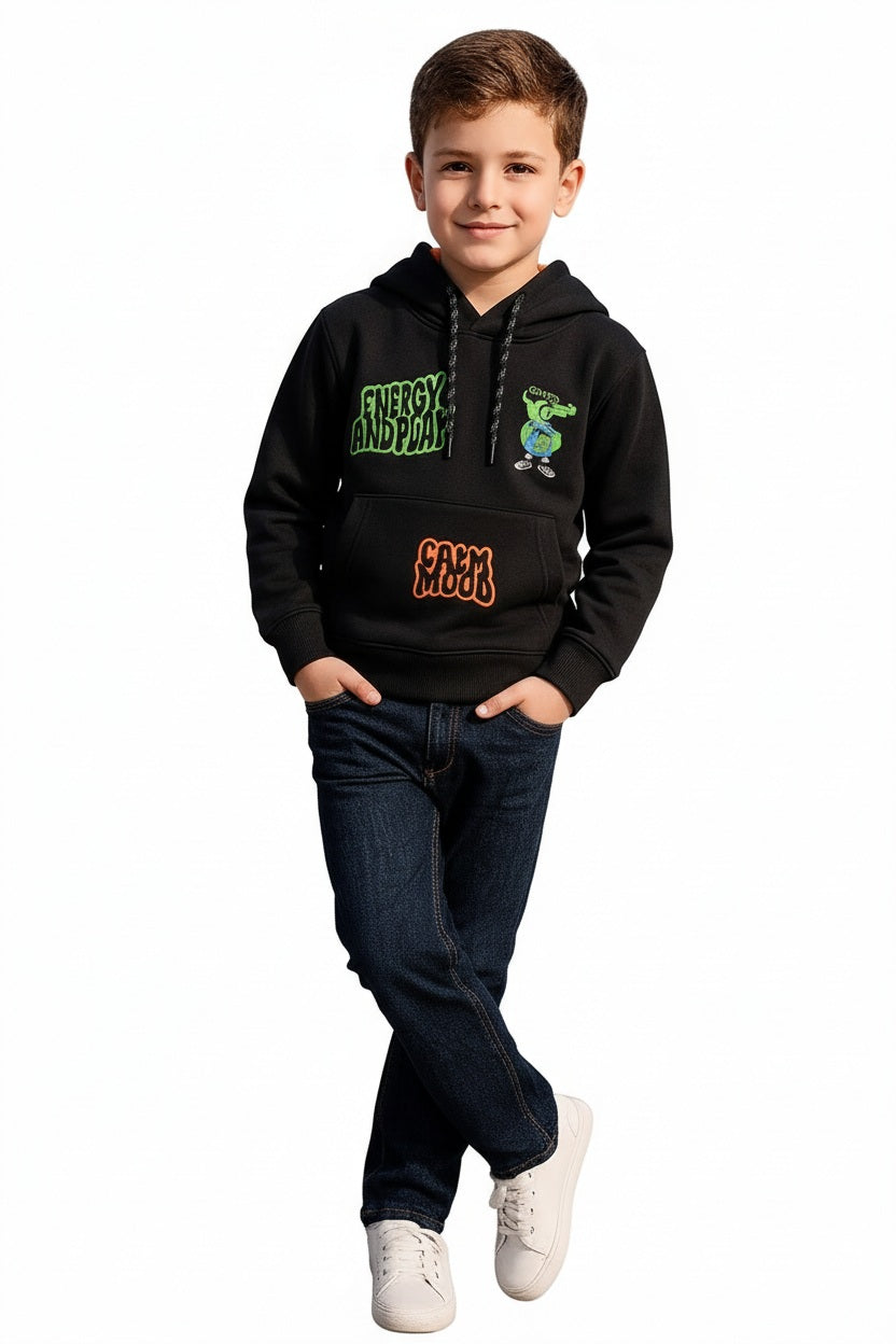 Boys Printed Hooded Sweatshirt