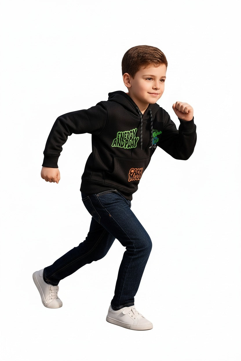 Boys Printed Hooded Sweatshirt
