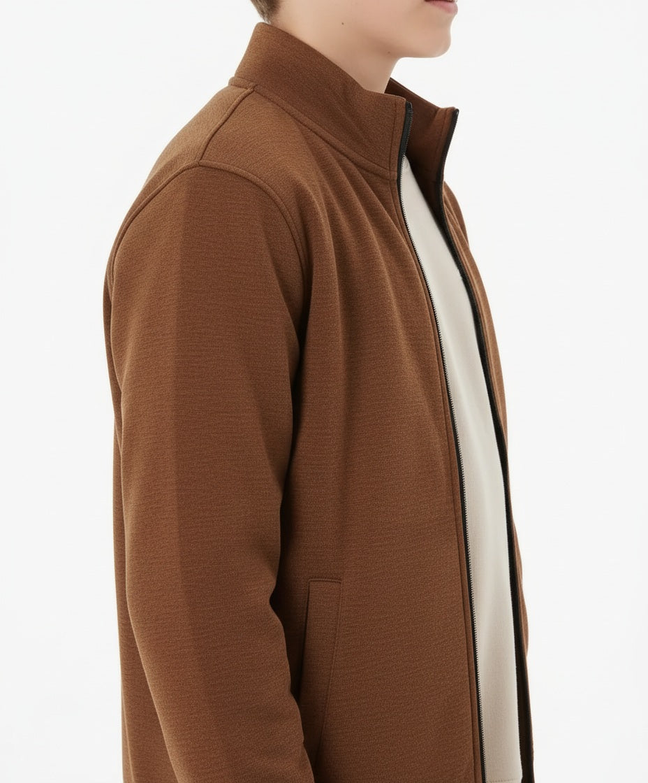 Boy Solid Mandarin Neck Sweatshirt